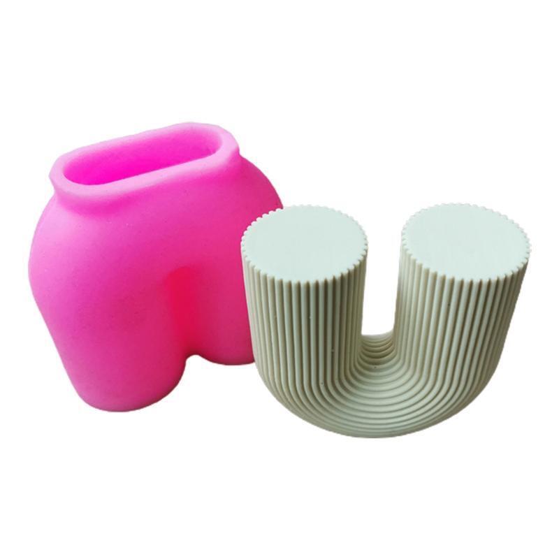 Candle Silicone Mold Geometric U Shaped Striped Candle Making Mold DIY Craft