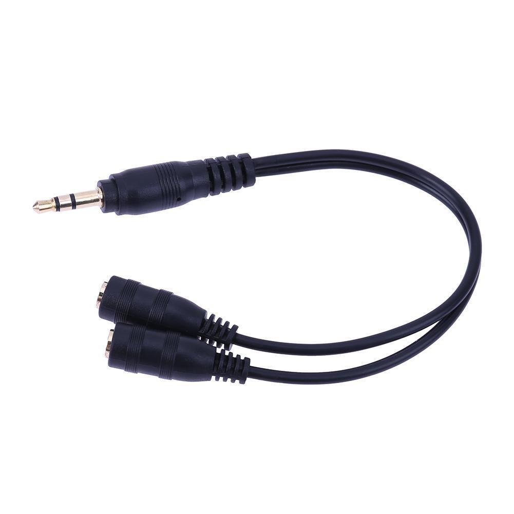 3.5mm 1 Male to 2 Female Y Splitter Stereo Extension Audio Cable (Black)
