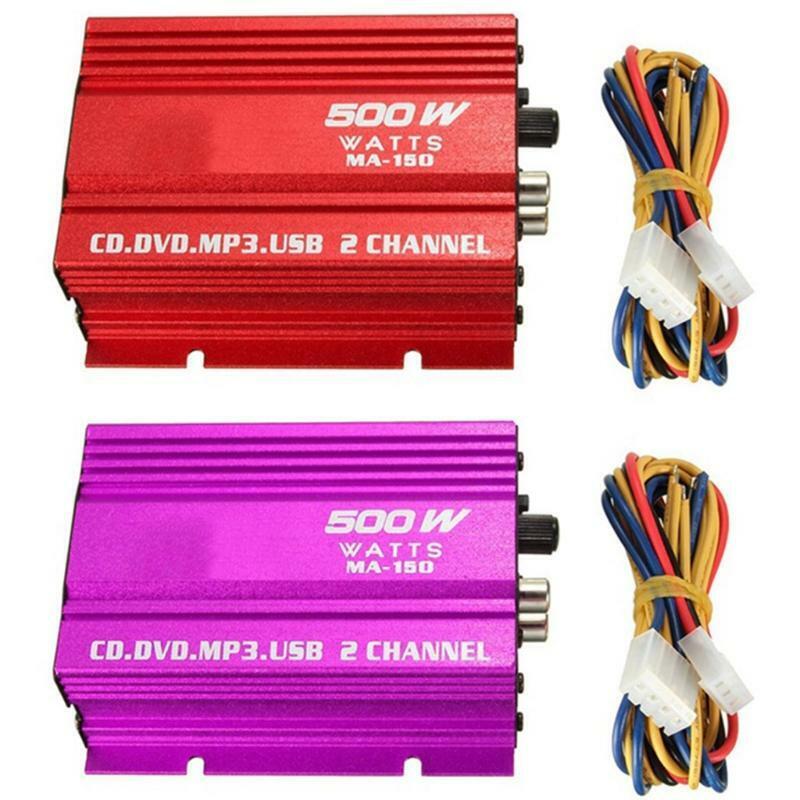 Mini Hi-Fi 18W 2 Channel Stereo Audio Amplifier For Car Auto Motorcycle