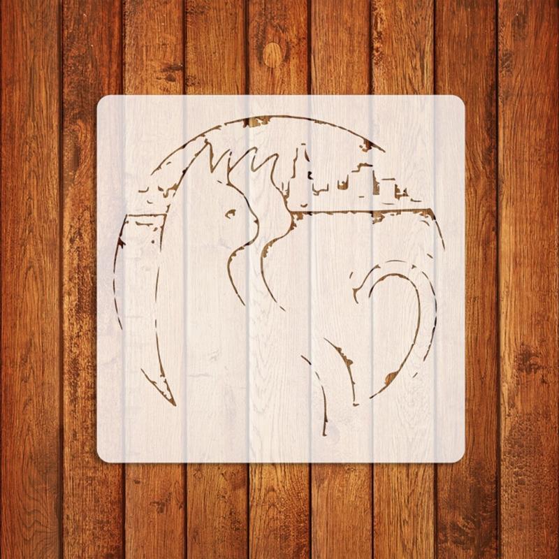 9Pcs Animal Stencils Set Graffiti Template Tools for Wood Canva Metal Furniture