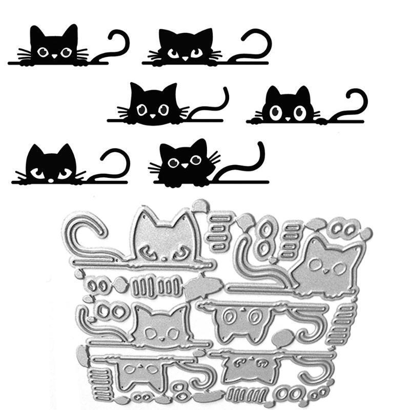 Cute Cat Shape Frame Carbon Steel Cutting Dies DIY Scrapbooking Photo Album