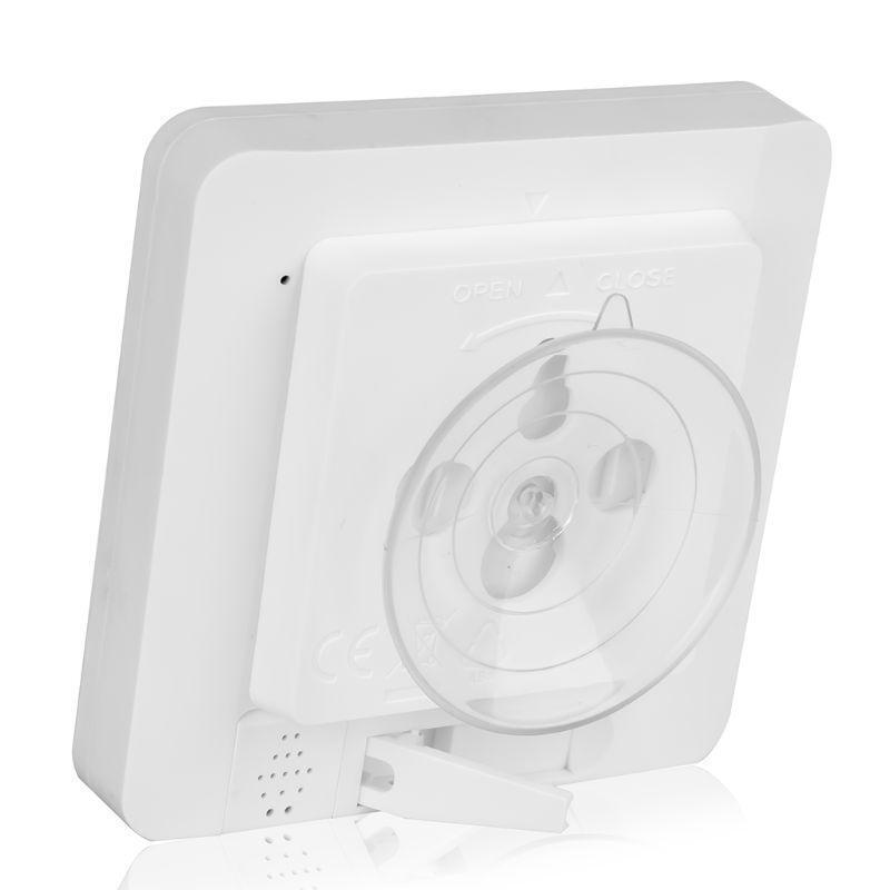LCD Bathroom Wall Clock Temperature Humidity Countdown Waterproof Shower Timer