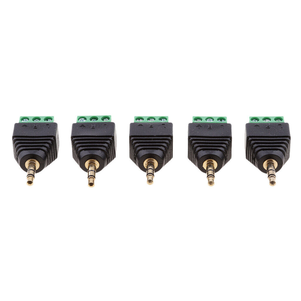 20x 3.5mm 1/8" Stereo  Plug to AV 3-Screw Terminal Block  Connector
