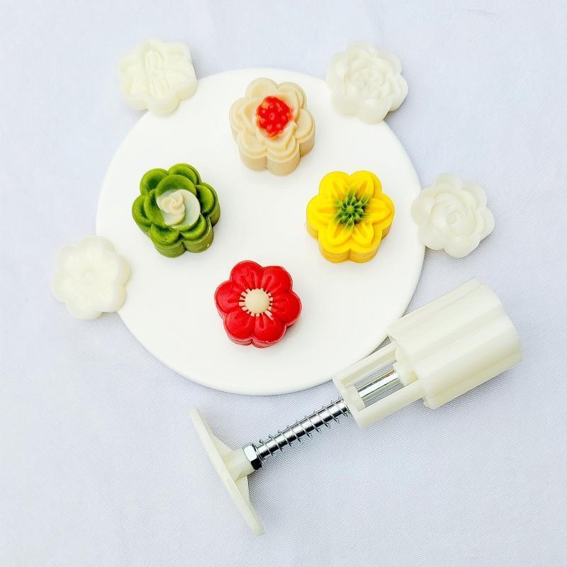 Flowers Stamps Cute Pastry Moon Cake Mold Thickness Adjustable Durable Baking
