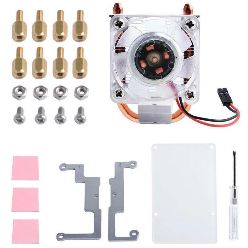 CPU Cooling V2.0 Fan 7 Colours Light Bracket 5-layer Case for Raspberry Pi 4B/3B