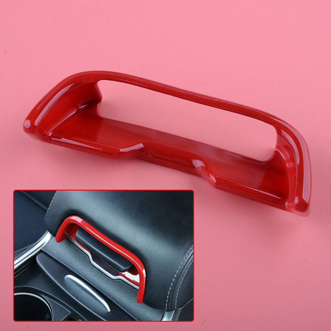 Red Central Console Armrest Box Switch Cover Trim Fit For Dodge Charger 2011-20