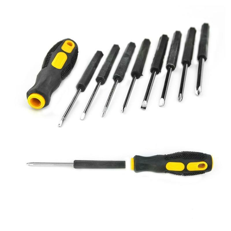 Multifunctional Small Screwdrivers10 Pcs Slotted/Cross Screwdriver Cr-V Steel
