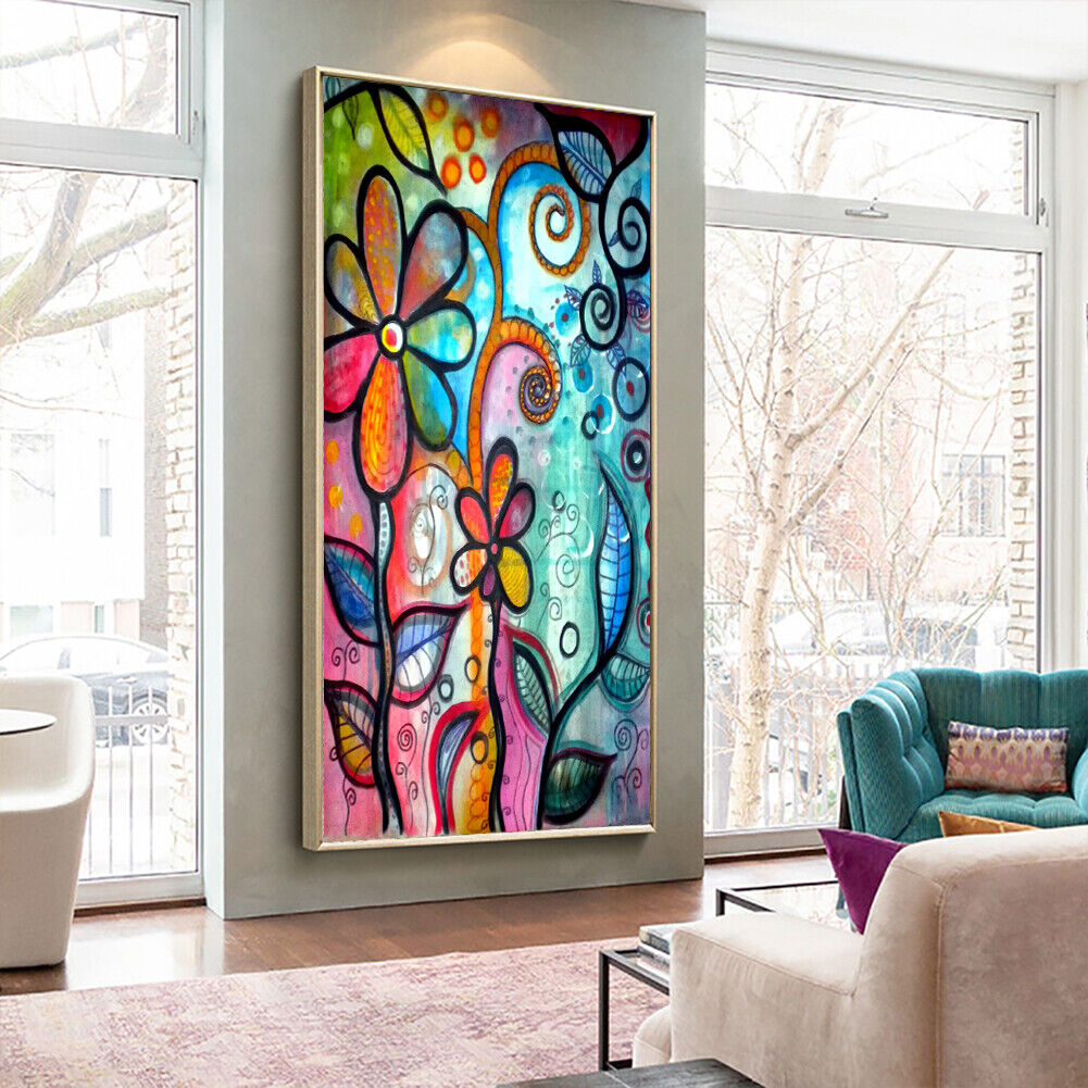 Abstract Flower Full Drill Diamond Painting Bead Art Picture Mosaic Kit