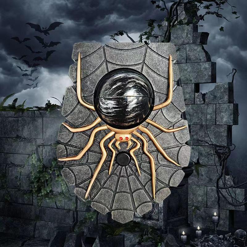 Animated Eyeball Doorbell, Talking Doorbell Decor with Spooky Sound & Green Glow