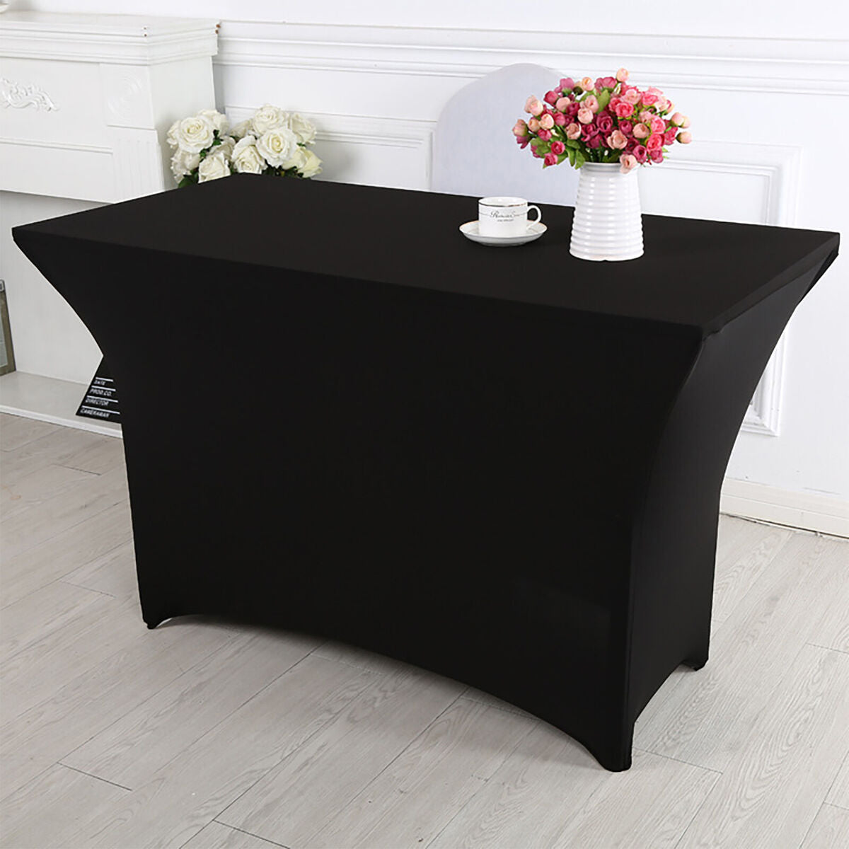 Rectangular Fitted Polyester Tablecloths High Stretch Table Cover (4FT)
