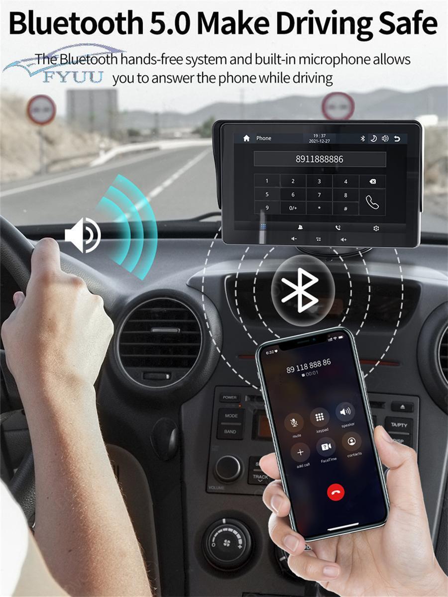 Universal 7''Screen For Wireless Carplay Android Auto Car Radio Player Stereo