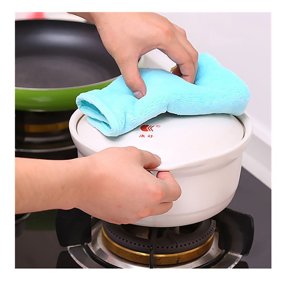33*20cm Dish Cloth Coral Velvet Super Absorbent Hand Towel Hanging Cloth