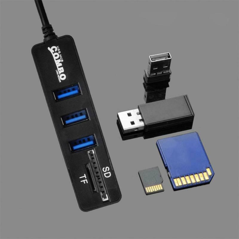 Multi-Port USB Type-C Hub 3 Port USB 2.0 Splitter High Speed SD TF Card Reader