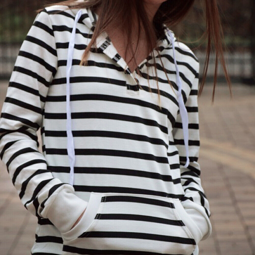 Women Long Sleeve Hoodie Sweatshirt Casual Hooded Coat Pullover (L)-116661.
