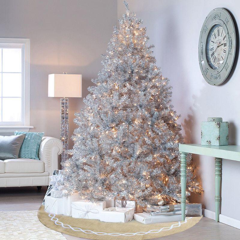 48 Inch Jute Linen Christmas Tree Skirt Base Floor Mat Cover Ornament for Xmas