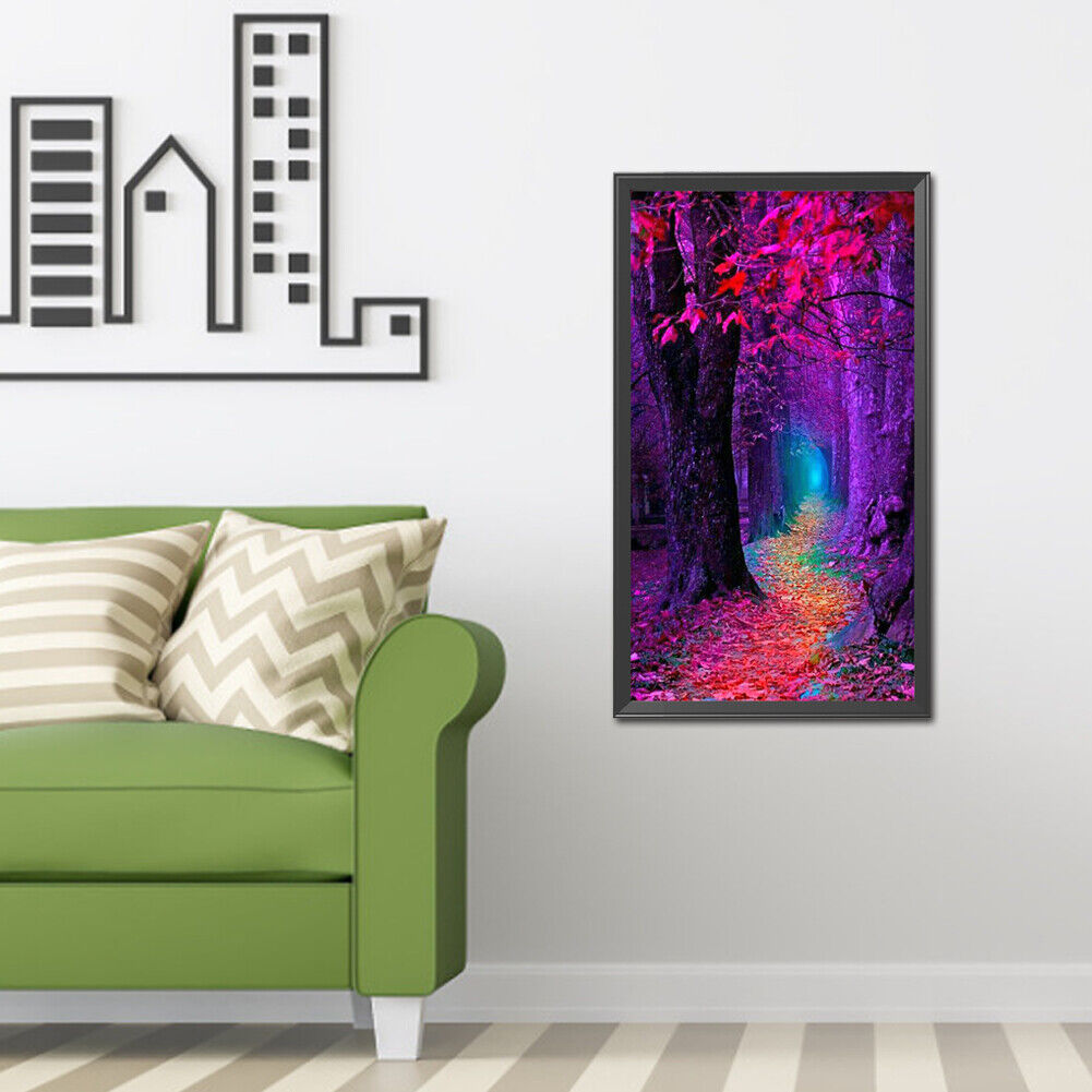 DIY Full Square Drill Diamond Painting Forest Path Mosaic Rhinestone Draw