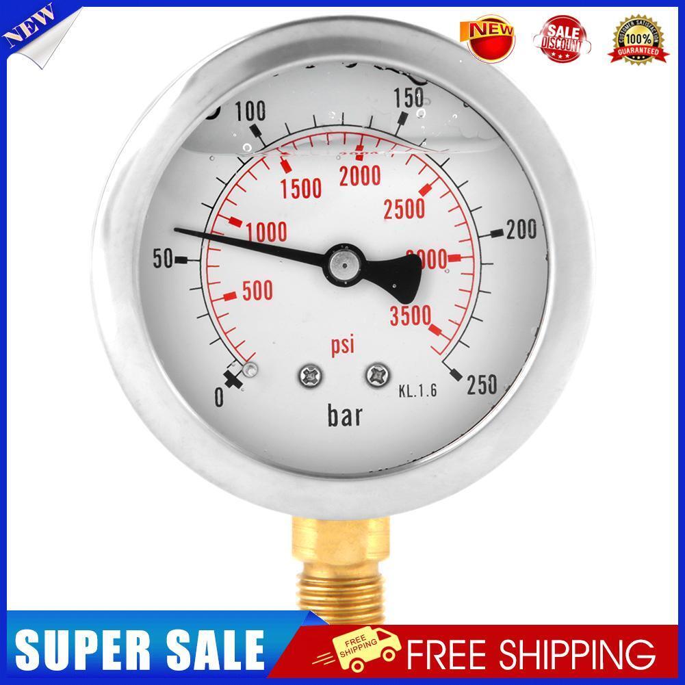 Metal Hydraulic Pressure Gauge Air Oil Water Pressure Manometer (0-250BAR)