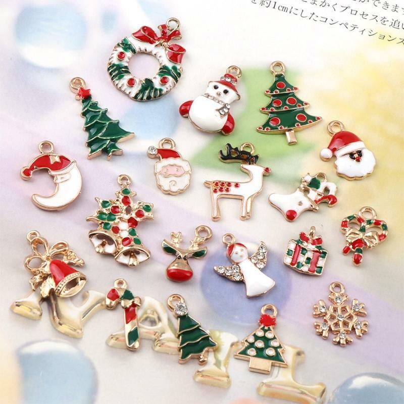 10 Pcs Christmas Charm New Year Xmas Pendant Necklace Bracelet Earring Ornaments