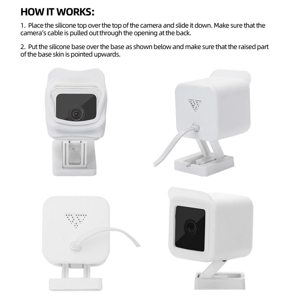 2pcs Waterproof Case for Wyze Cam V3 Security Camera Cover Skin (White)