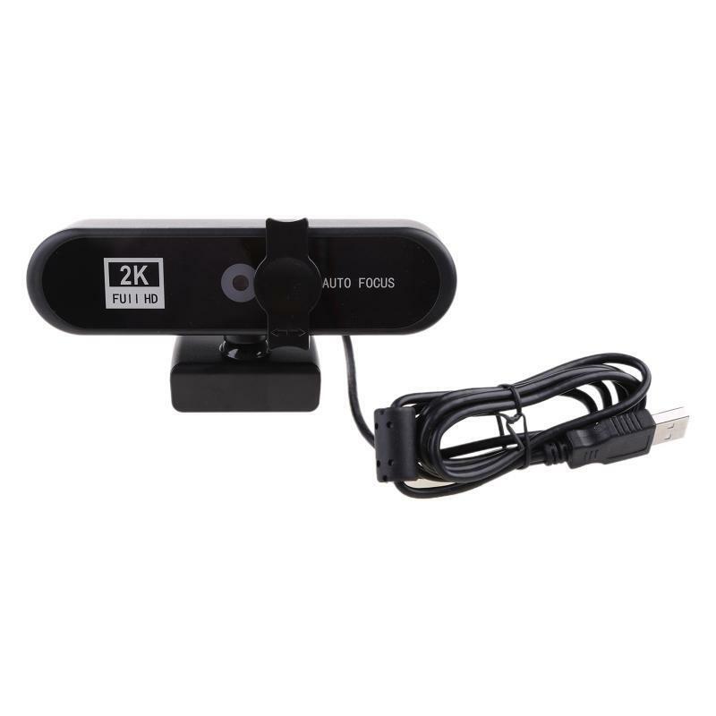 2K Webcam Auto Focus Lens With Microphone Privacy Cover Full 1080P Web Camera