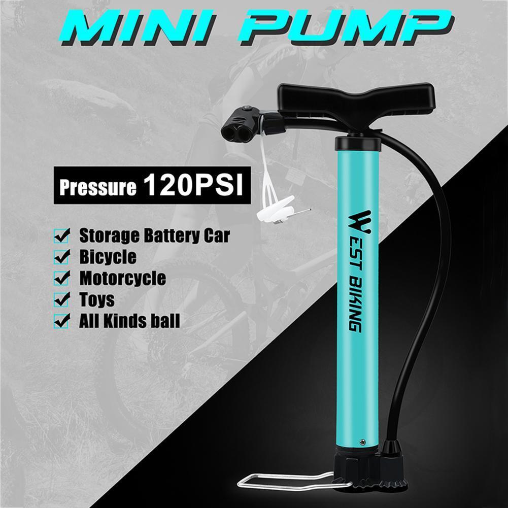 WEST BIKING Bicycle Tire Inflator 120PSI MTB Bike Air Pump for Basketball