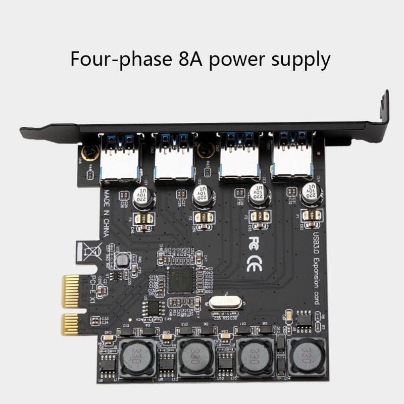 USB3.0 PCI Express Card USB PCIE Expansion Card Adapter PCI-E USB 3.0 4 Port