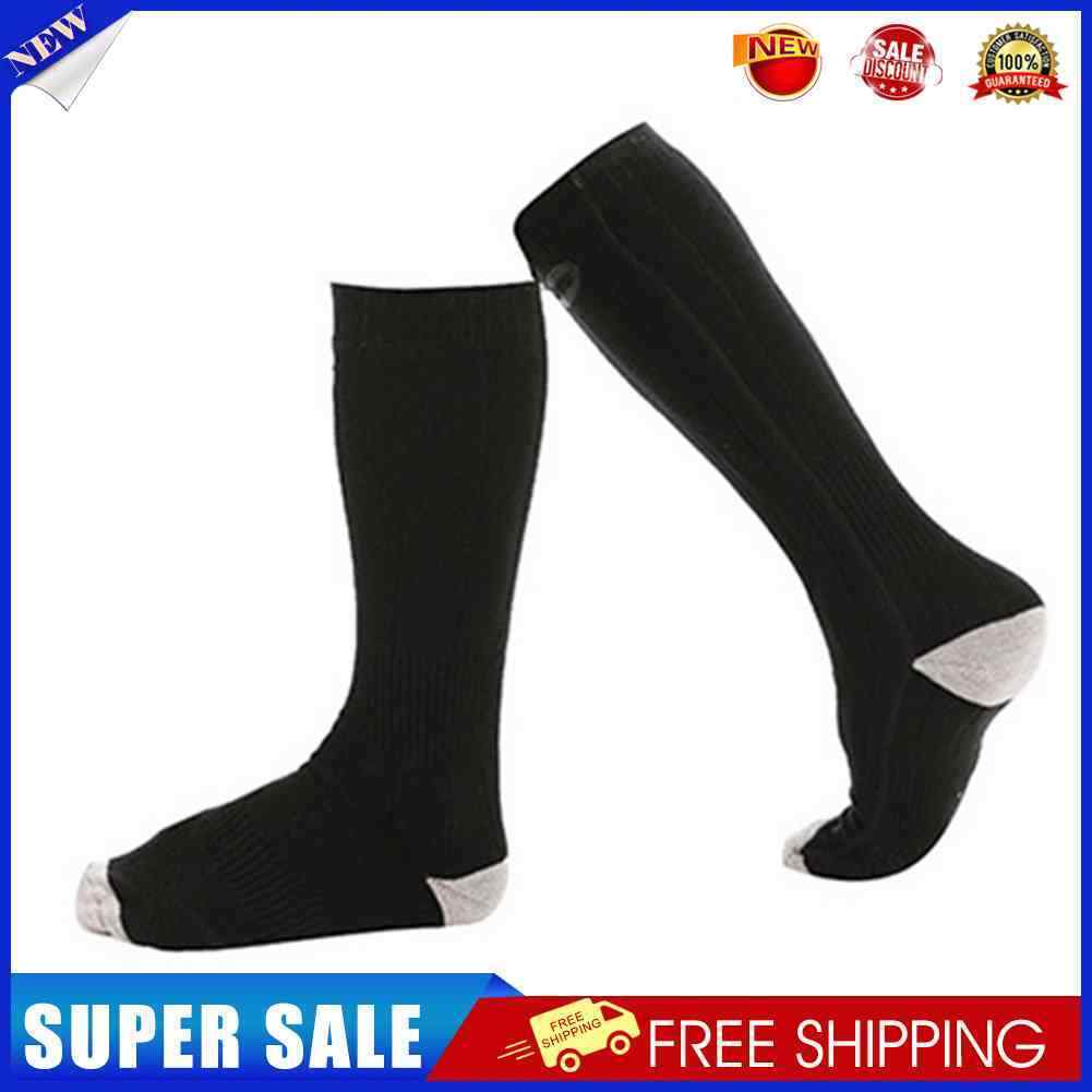 2pcs Electric Heating Socks Foot Warmer Stockings (Black 4500mAh Battery)