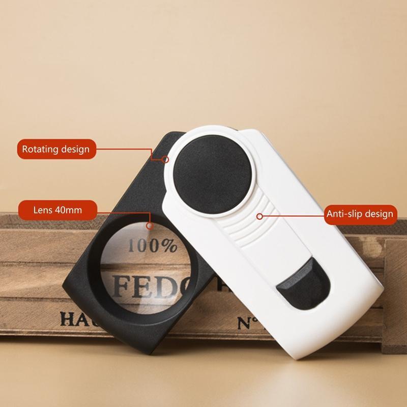 Foldable Magnifier Lighted Magnifying Glasses 8X Handheld Magnifier with Light