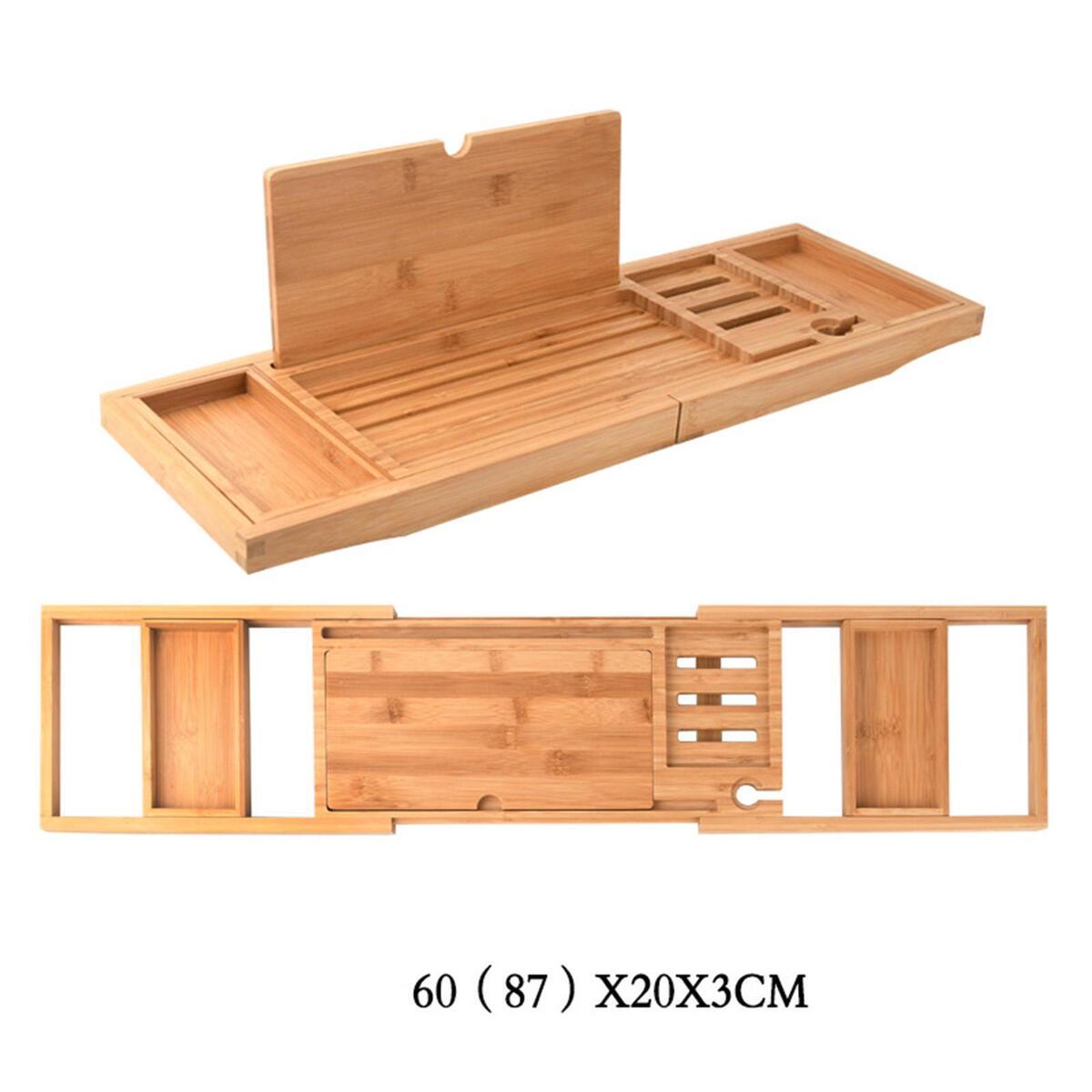 Wooden Bathtub Caddy Tray Bath Book Holder Bath Tray Tablet Holder Soap Dish