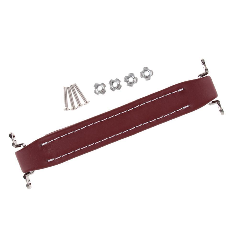 Amplifier Bass Guitar Handle Strap Stitched Leather Durable Replacement #2