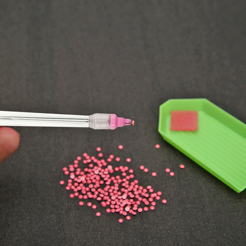 Diamond Painting Pen DIY Cross Stitch Point Drill Tool (Pink Pen+Diamond)