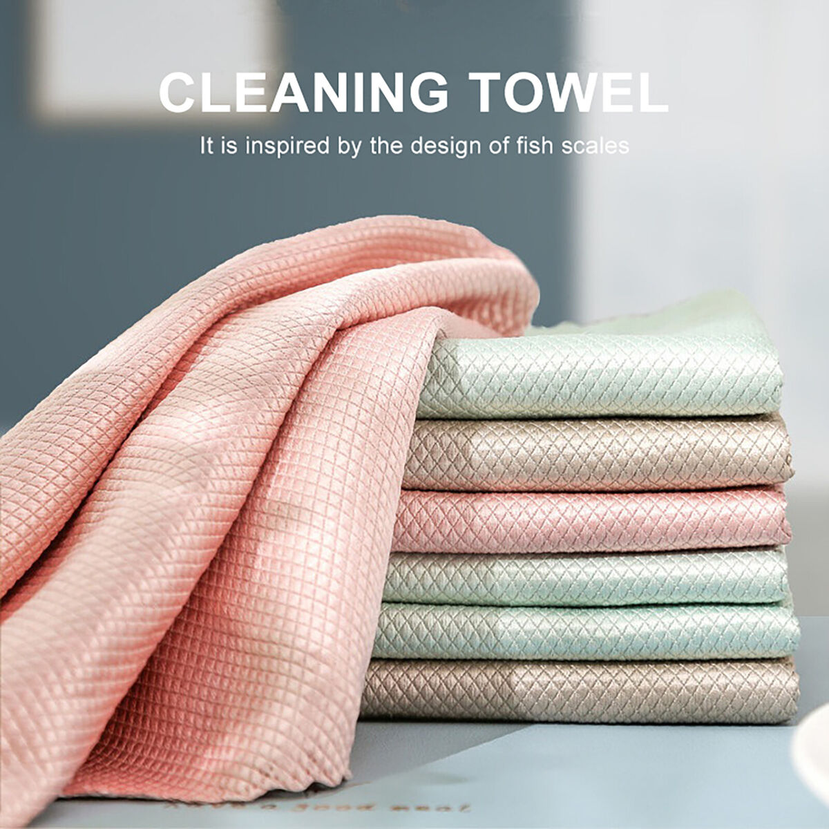 Microfiber Dish Cloth for Washing Dishes 5pcs Fish Scales Design Dish Rags