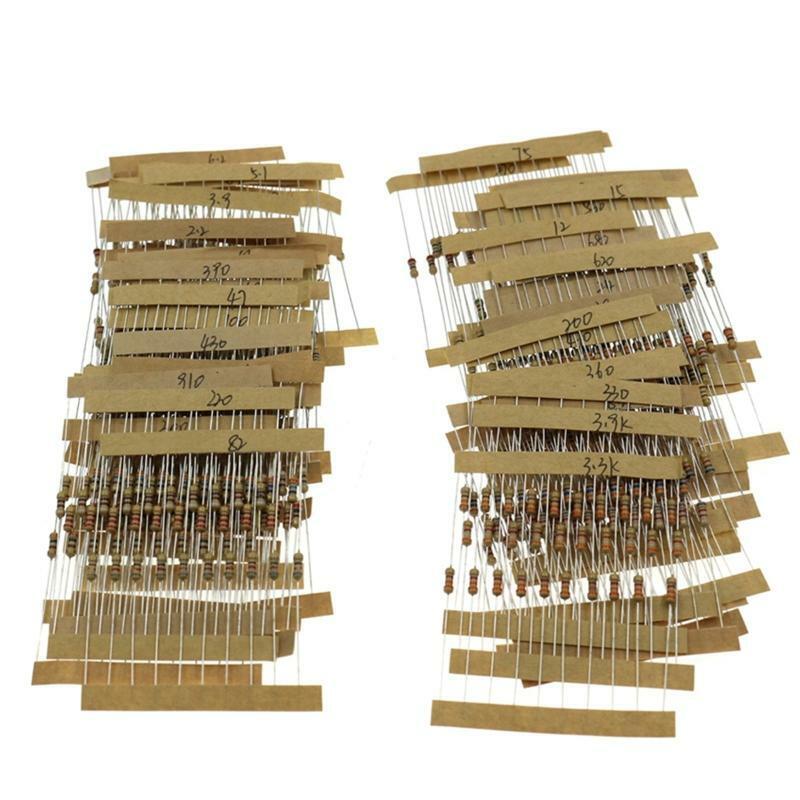 0.33-4.7M Carbon Resistance 122Values Each 10 pcs 1/4W Carbon Film Resistor Set