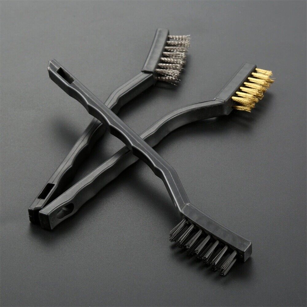 Wire Brushes Steel Brass Nylon Home Cleaning Polishing Detail Metal Rust 3pcs