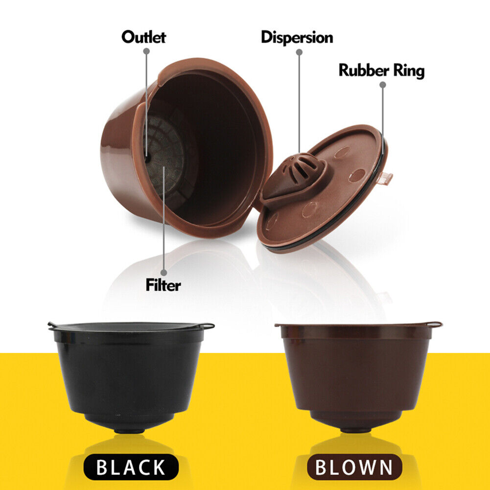 3pcs Plastic Coffee Capsule Cup for Dolce/Gusto Refillable Filters (Coffee)