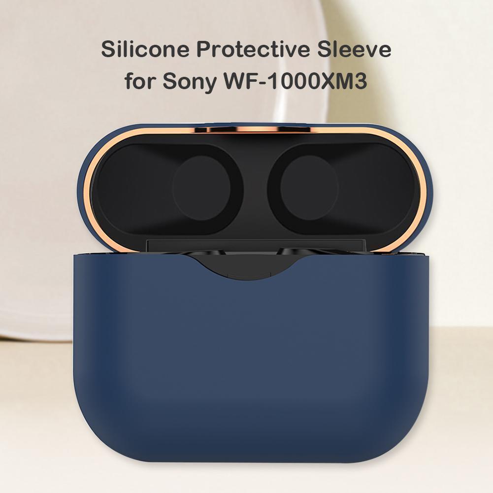 Silica gel TWS Earphones Protective Cover for Sony WF-1000XM3 Case (Blue)