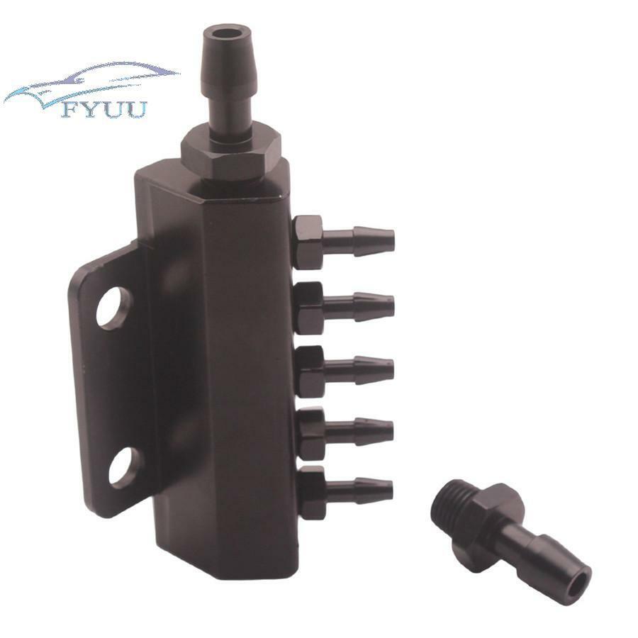 Black 5 Port Car Vacuum Block Manifold Intake Fuel Gas Wastegate Turbo Boost