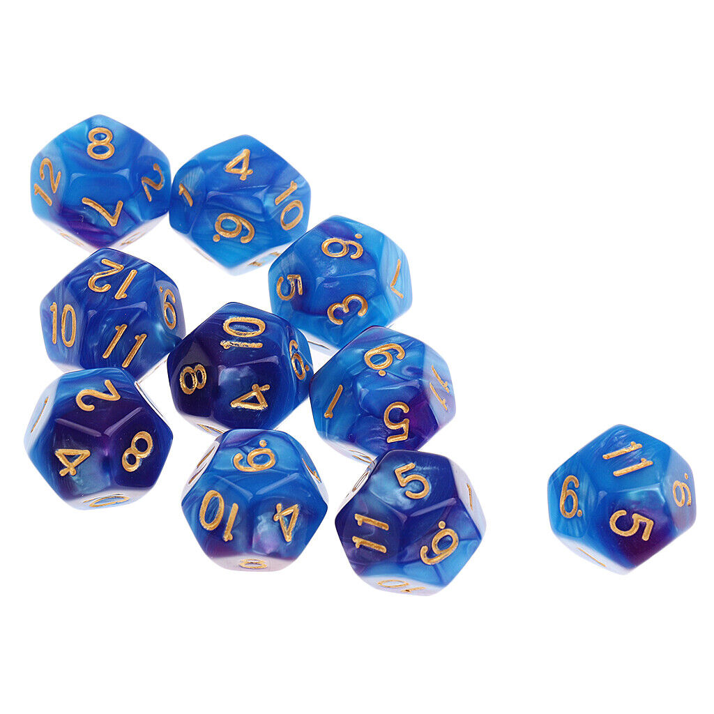 20pcs Acrylic Opaque 12 Sided  D12 Polyhedral s for Roleplaying Game