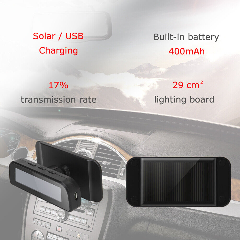 TY17 Car TPMS Solar Auto Tire Pressure Temp Monitoring System with Clock