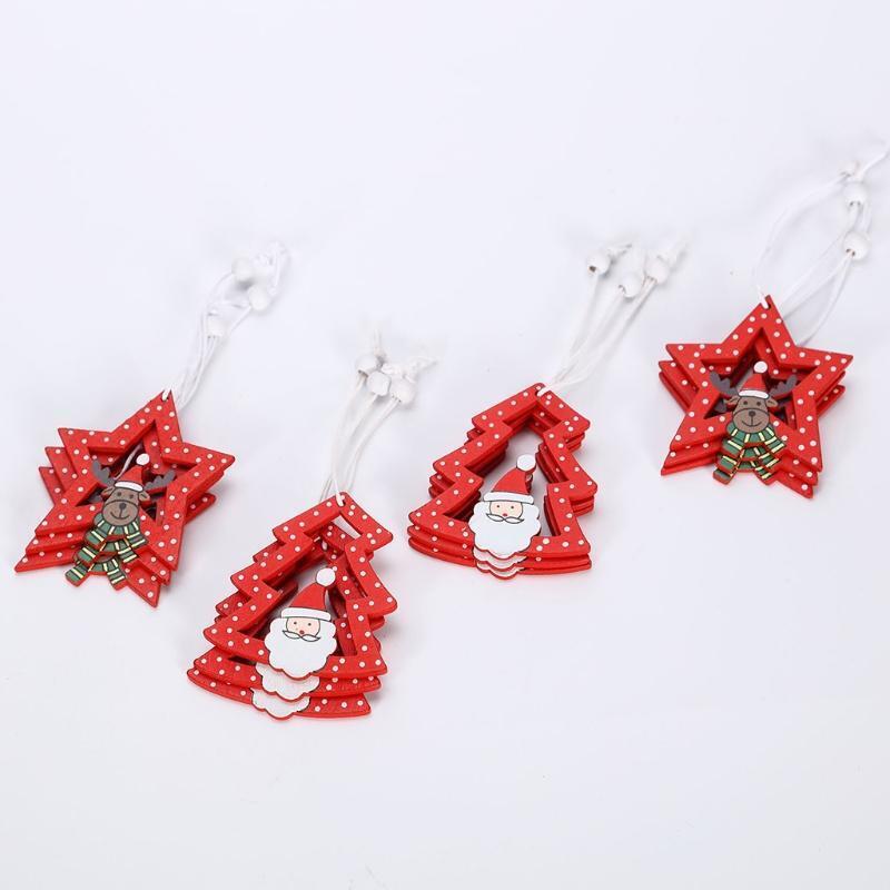12 Pcs Christmas Pendant Xmas Trees Festuval Party Gifts Ceilings Decoration