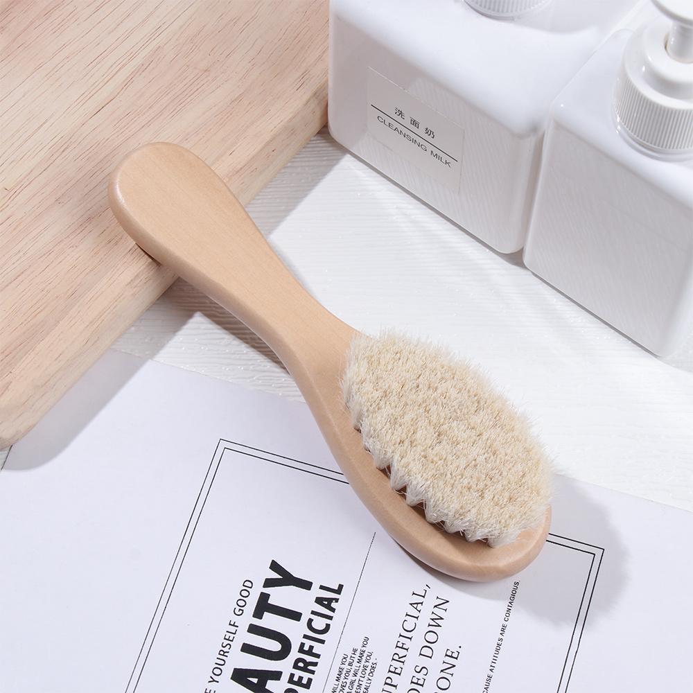 Soft Bristles Scrub Baby Hairbrush Natural Hair Brush Infant Comb Baby Brush