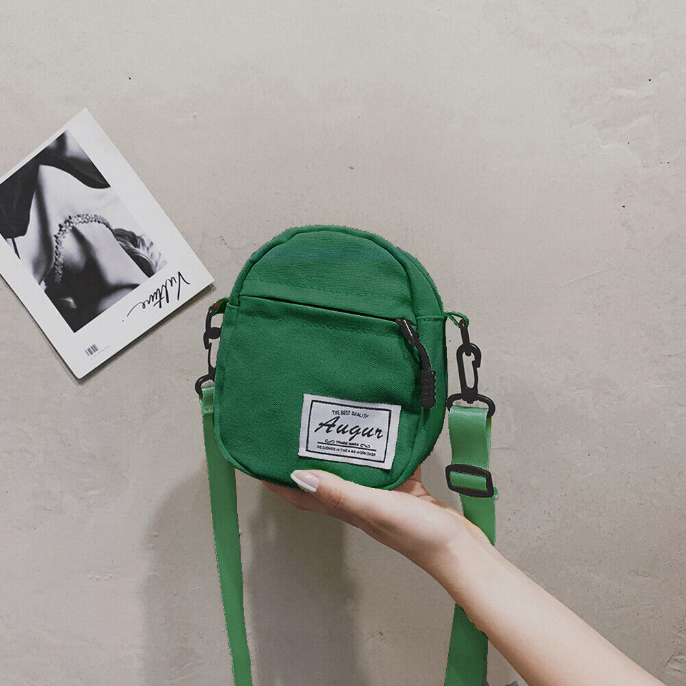 Fashion Women Canvas Patchwork Crossbody Bag Casual Mini Handbags (Green)