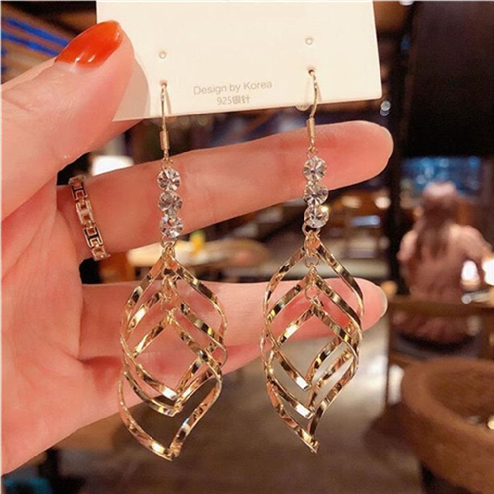 Spiral Hanging Long Earrings Cross Twist Earrings Long Wave Dangle Earrings