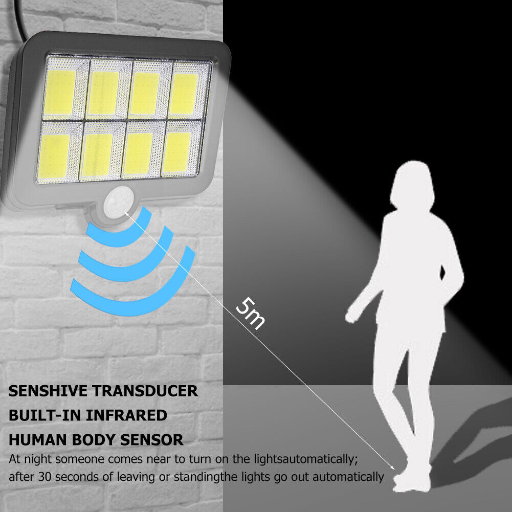 LED Outdoor Solar Garden Waterproof PIR Motion Sensor Wall Light (160COB B)