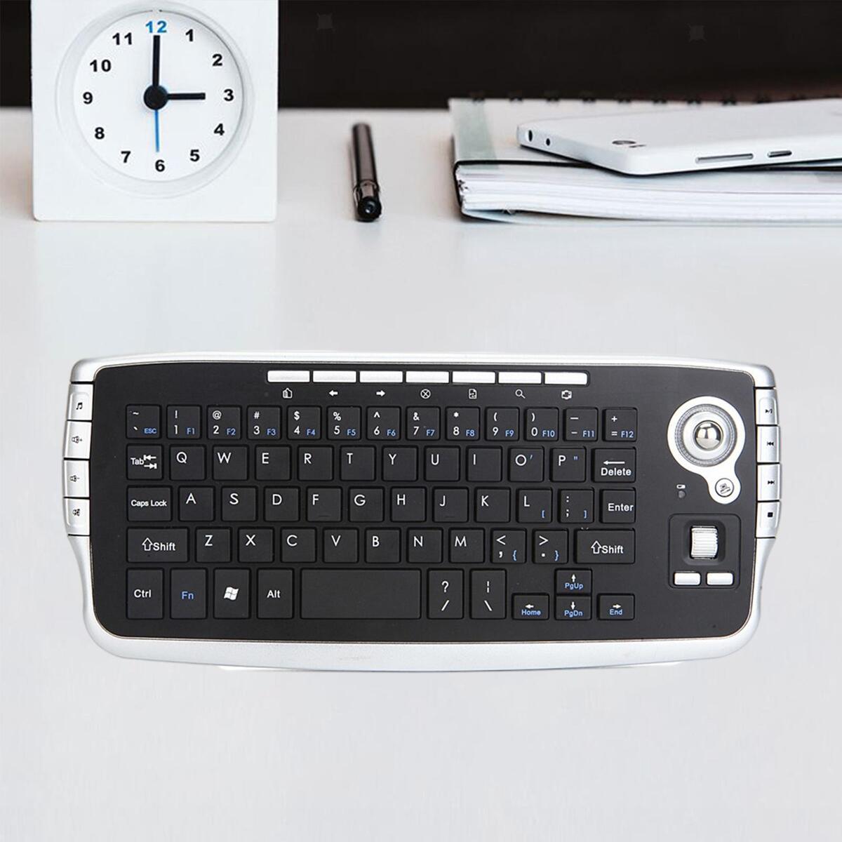 Blesiya Wilreless Keyboard Trackball Multi Function 78Keys for Notebook Tablet