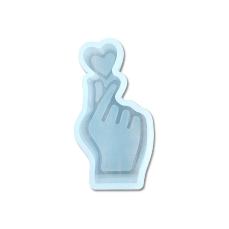 Handmade Finger Heart Silicone Molds DIY Crystal Drop Adhesive Pendant Art Mould