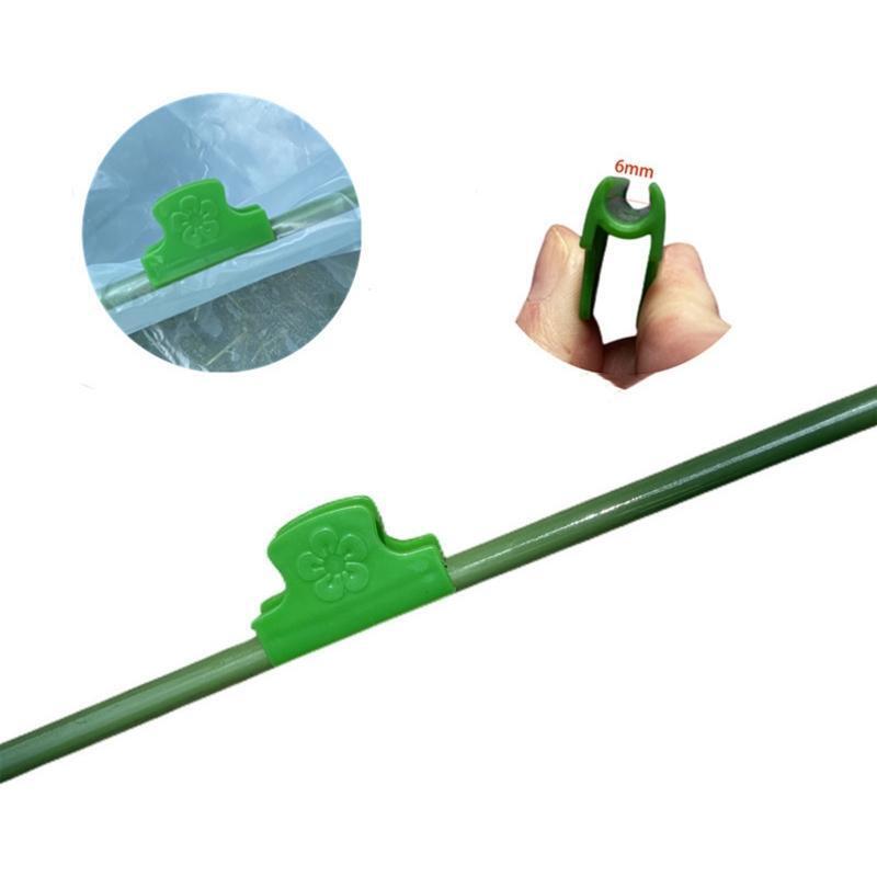 100pcs Greenhouse Clips Plant Stakes Snap Clamps For Garden Film Buckle Clamp
