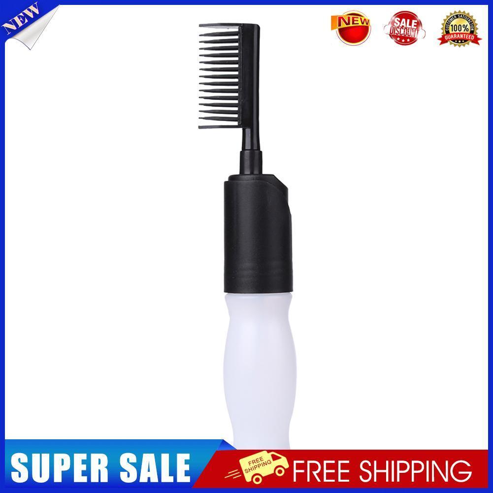 Hair Dye Bottle Comb Reusable Hair Coloring Applicator for Salon (Black)