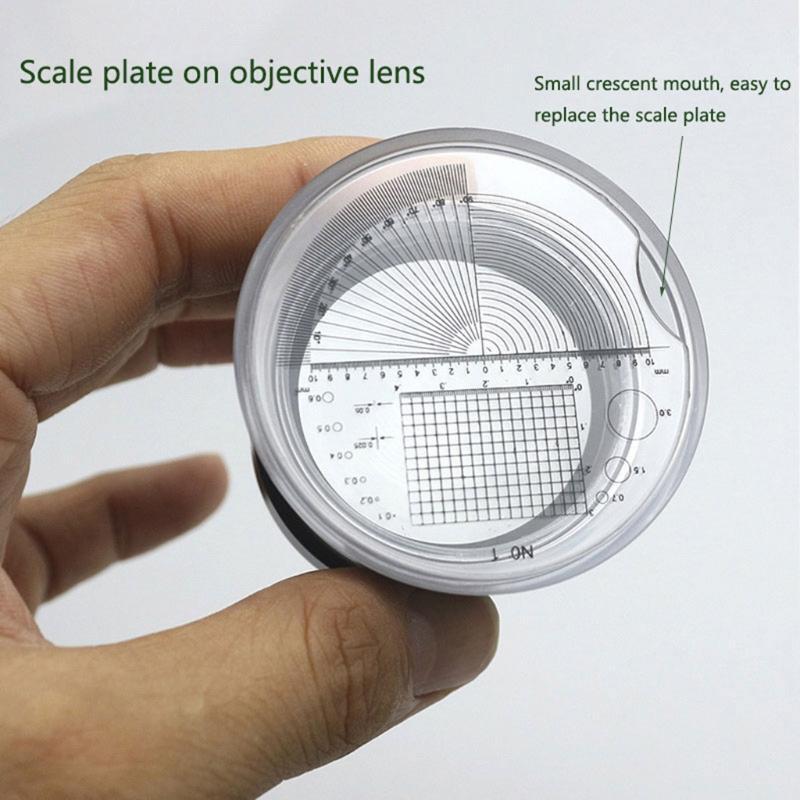 Jewelers Loupe Magnifier with 2 Scale Plates & Pouch Portable Magnifier 30X