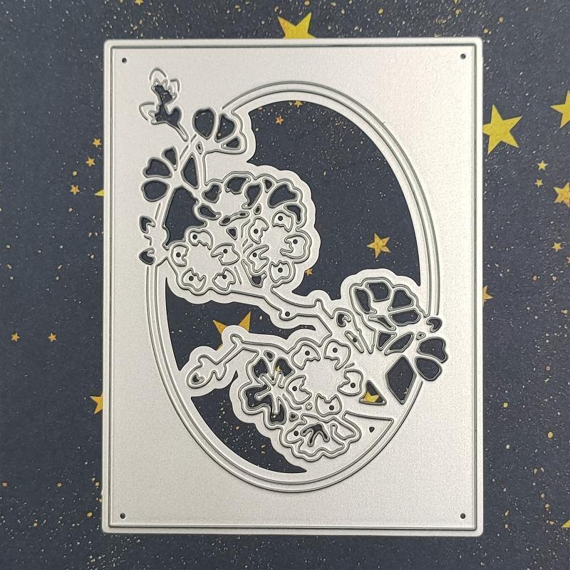 Hollow Oval Egg Metal Cutting Dies Photo Album Family Together Party Diary